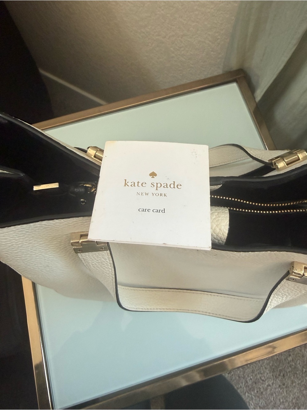 Kate Spase White Studded Leather Tote Bag - Picture 5 of 6